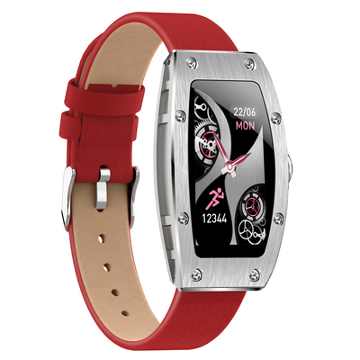 Fashionable Red Strap RTL8762CK Ladies Smart Bracelet IP68 Waterproof