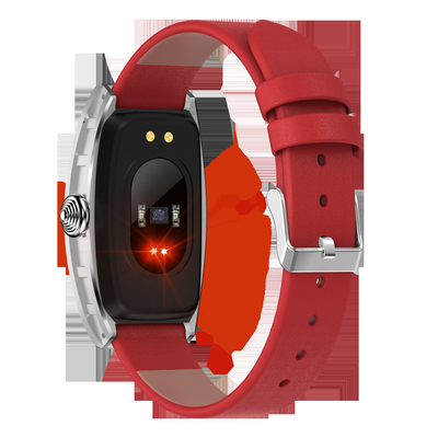 Fashionable Red Strap RTL8762CK Ladies Smart Bracelet IP68 Waterproof